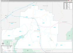 Big Horn County, MT Wall Map Premium Style 2024